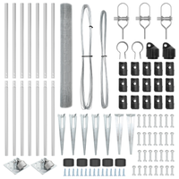 Recinzione in Filo Saldato con 7 Paletti a Punta 1,4x10 m Acciaio Galvanizzato