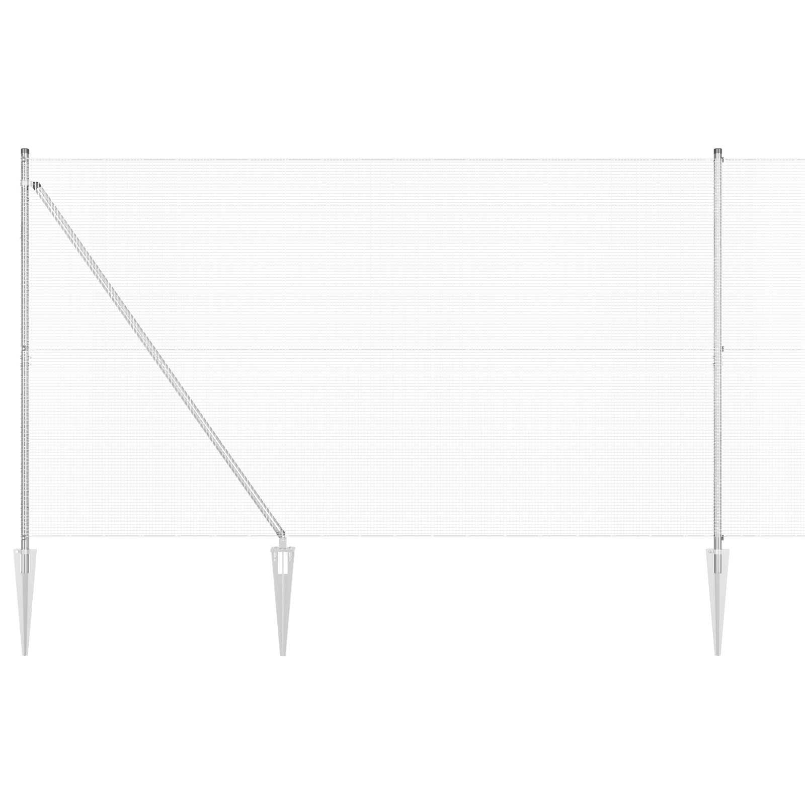 Recinzione Filo Saldato con 7 Post Punta 1.5x10 m Acciaio Zincato