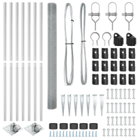 Recinzione in Filo Saldato con 7 Pali a Punta 1,5x10 m Acciaio Galvanizzato