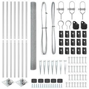 Recinzione in Rete Saldata con 7 Picchetti 1,6x10 m Acciaio Zincato