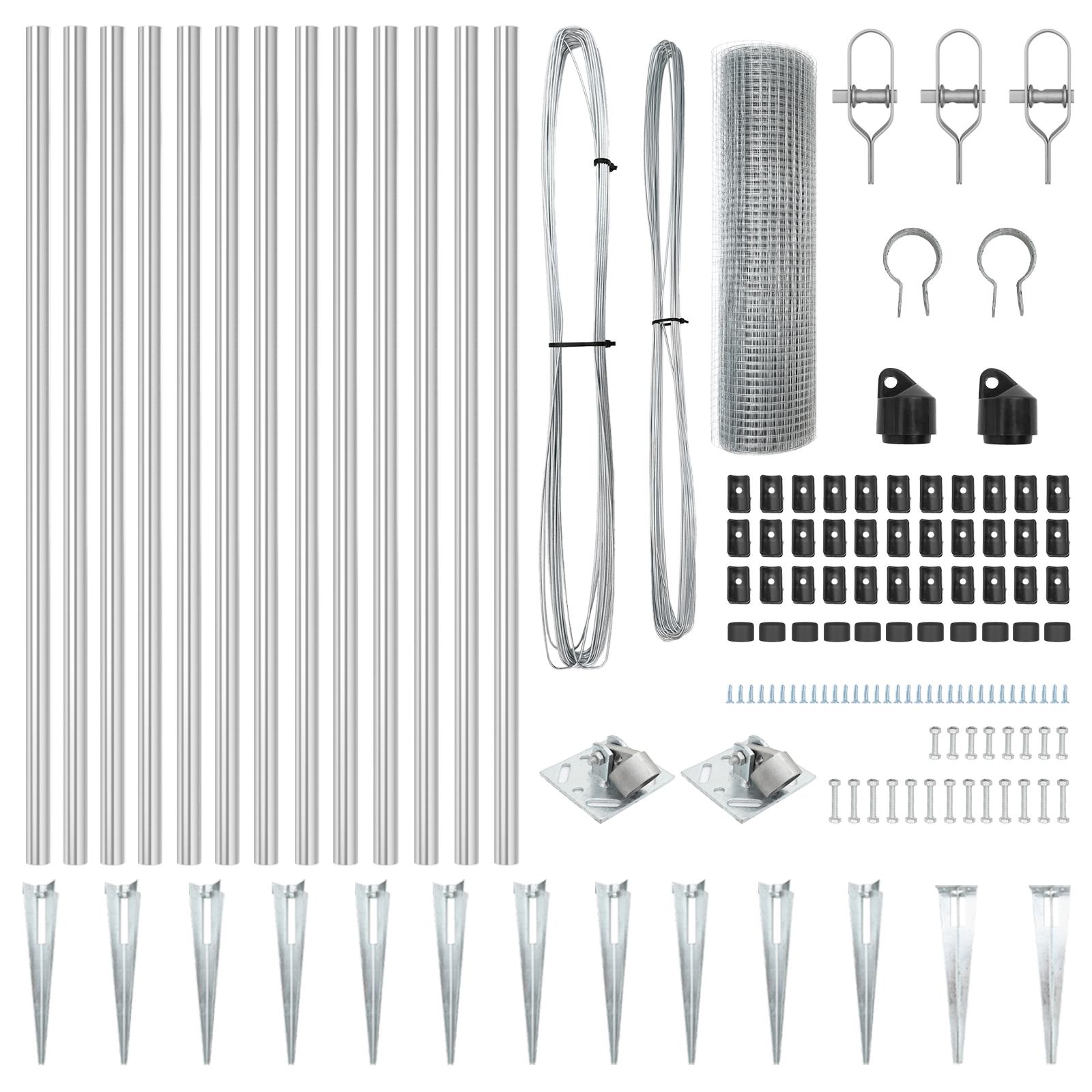 Set di Poste per Recinzione Set di 2 Acciaio Zincato 25 x 0.5 m