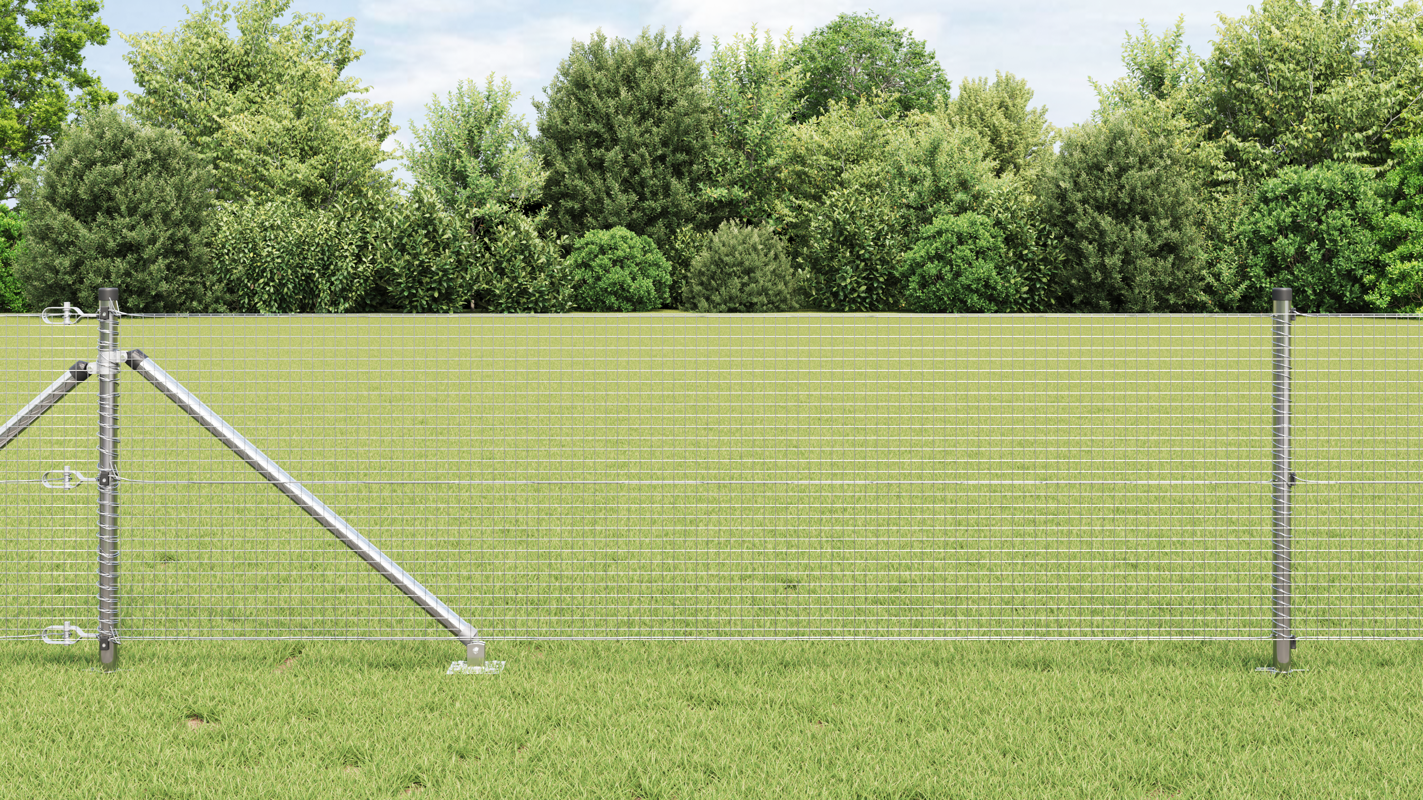 Set di Poste per Recinzione Set di 2 Acciaio Zincato 25 x 0.5 m