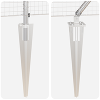 Set di pali da recinzione Set di 2 Acciaio zincato 25 x 0,5 m