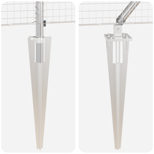 Set di pali da recinzione Set di 2 Acciaio zincato 25 x 0,5 m