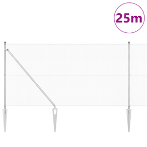 Recinzione in Filo Saldato con 13 Picchetti 1x25 m Acciaio Galvanizzato