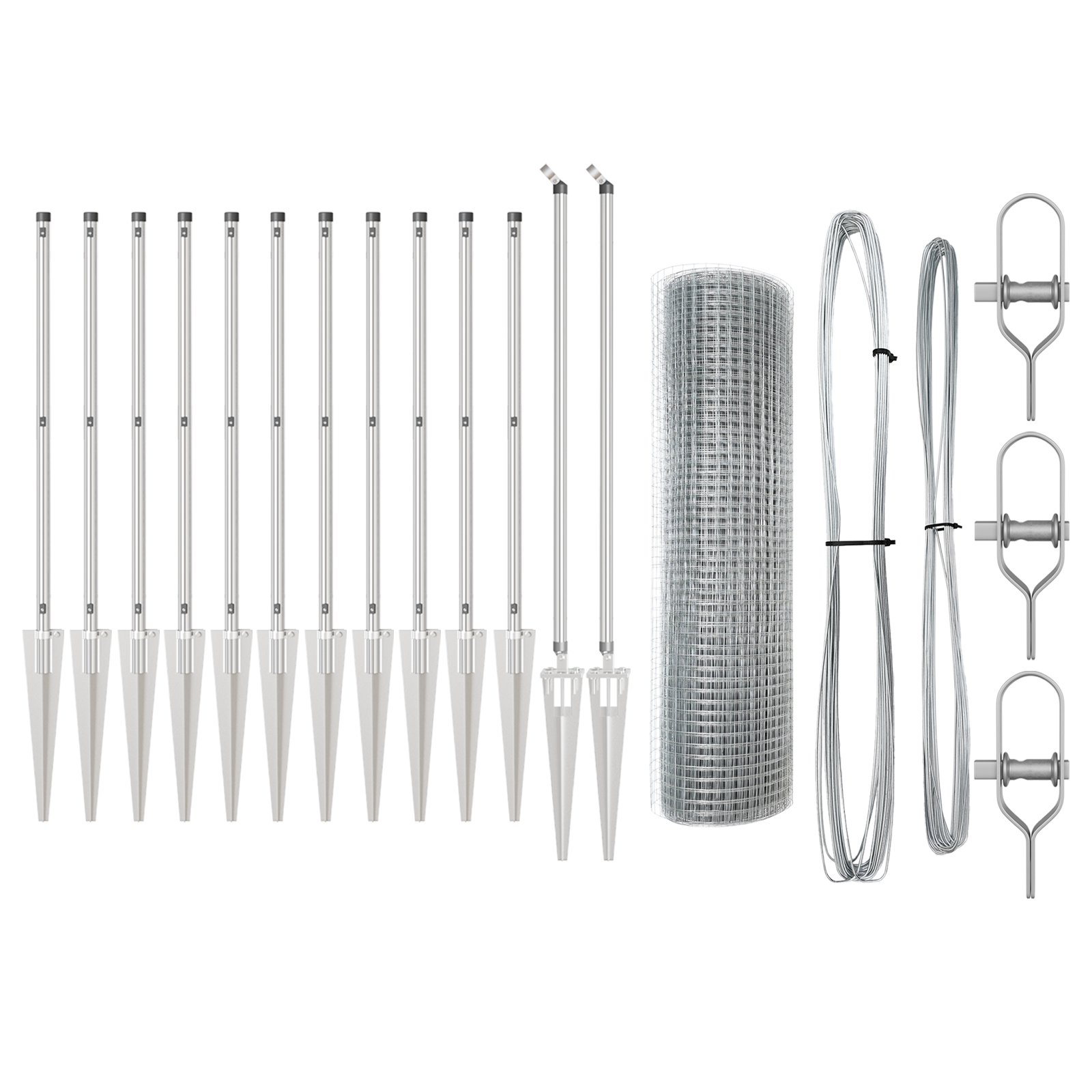 Set di Pali di Recinzione Set di 2 Acciaio zincato 25 x 1 m