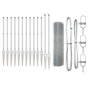 Set di Pali di Recinzione Set di 2 Acciaio zincato 25 x 1 m