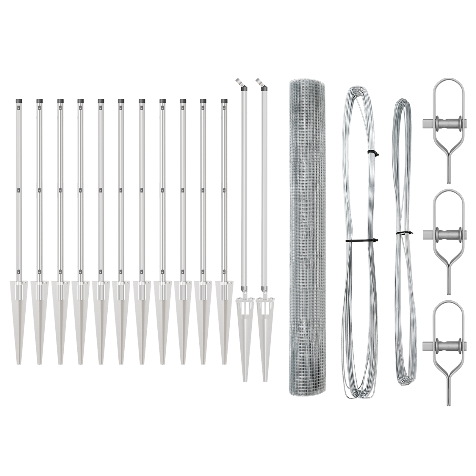 Recinzione in Filo Saldati con 13 Picchetti 1.2x25 m Acciaio Galvanizzato