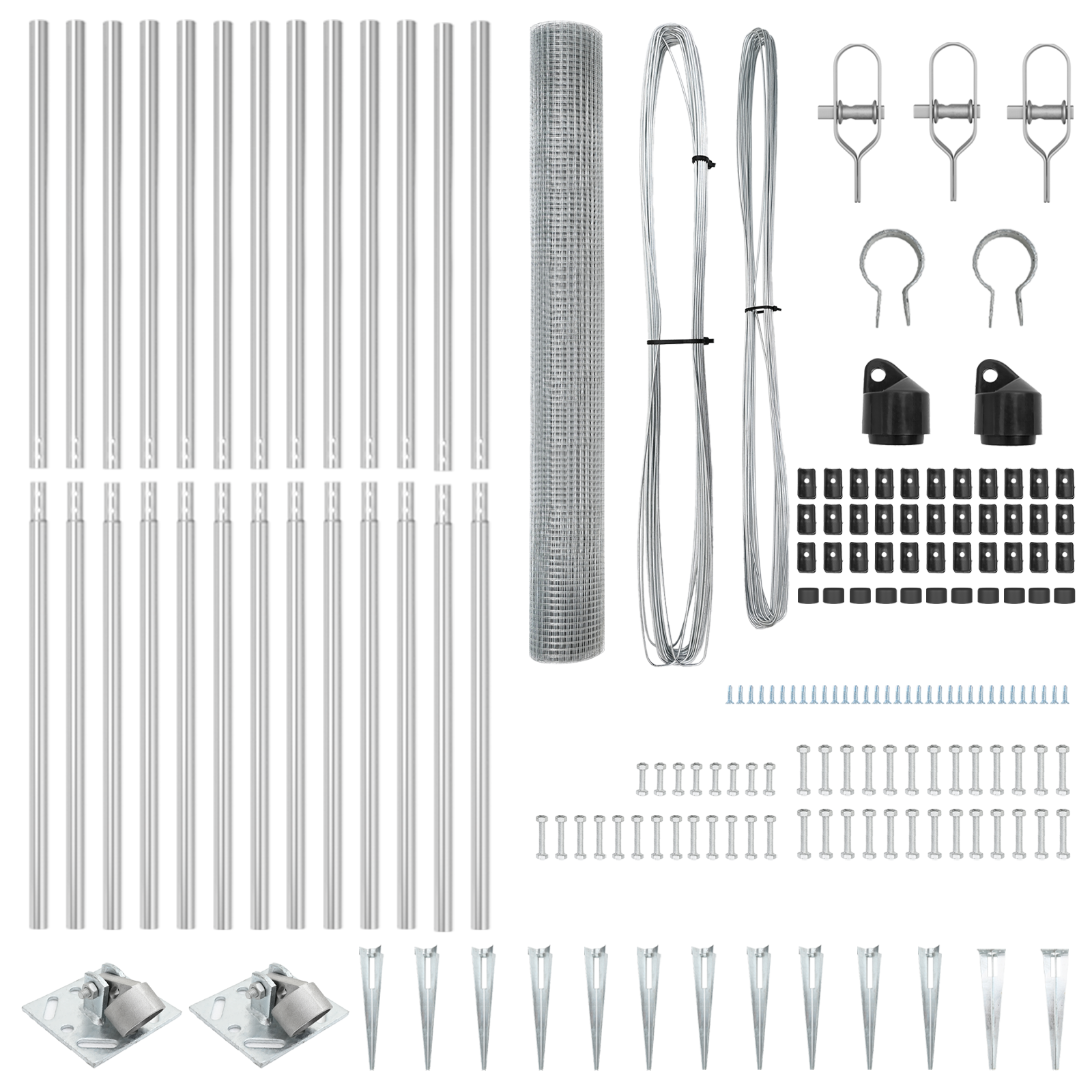 Recinzione in Filo Saldati con 13 Picchetti 1.2x25 m Acciaio Galvanizzato