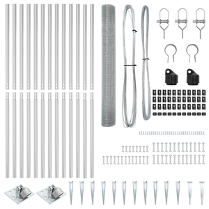 Recinzione in Filo Saldati con 13 Picchetti 1.2x25 m Acciaio Galvanizzato