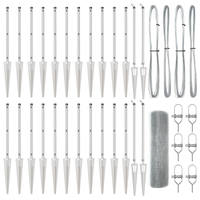Recinzione in Rete Saldato con 13 Picchetti da 0.6x50 m in Acciaio Zincato