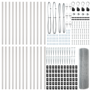 Recinzione in Rete Saldato con 13 Picchetti da 0.6x50 m in Acciaio Zincato