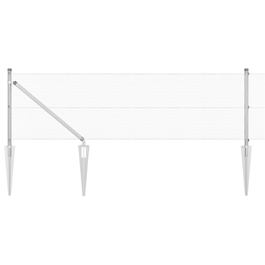 Recinzione in Rete Saldata con 13 Picchetti 0.8x50 m Acciaio Zincato