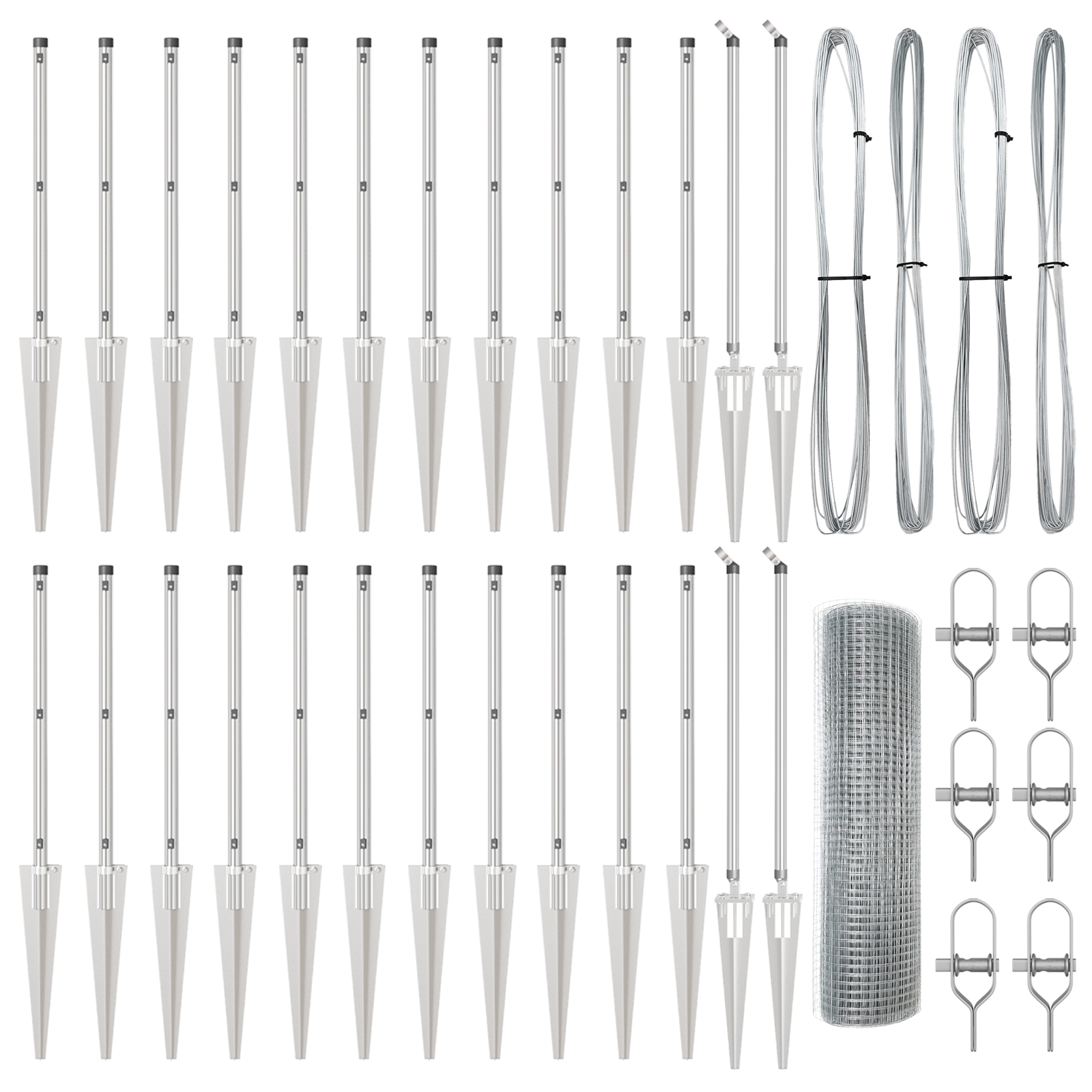 Recinzione in Rete Saldata con 13 Pali Appuntiti 0.8x50 m Acciaio Zincato
