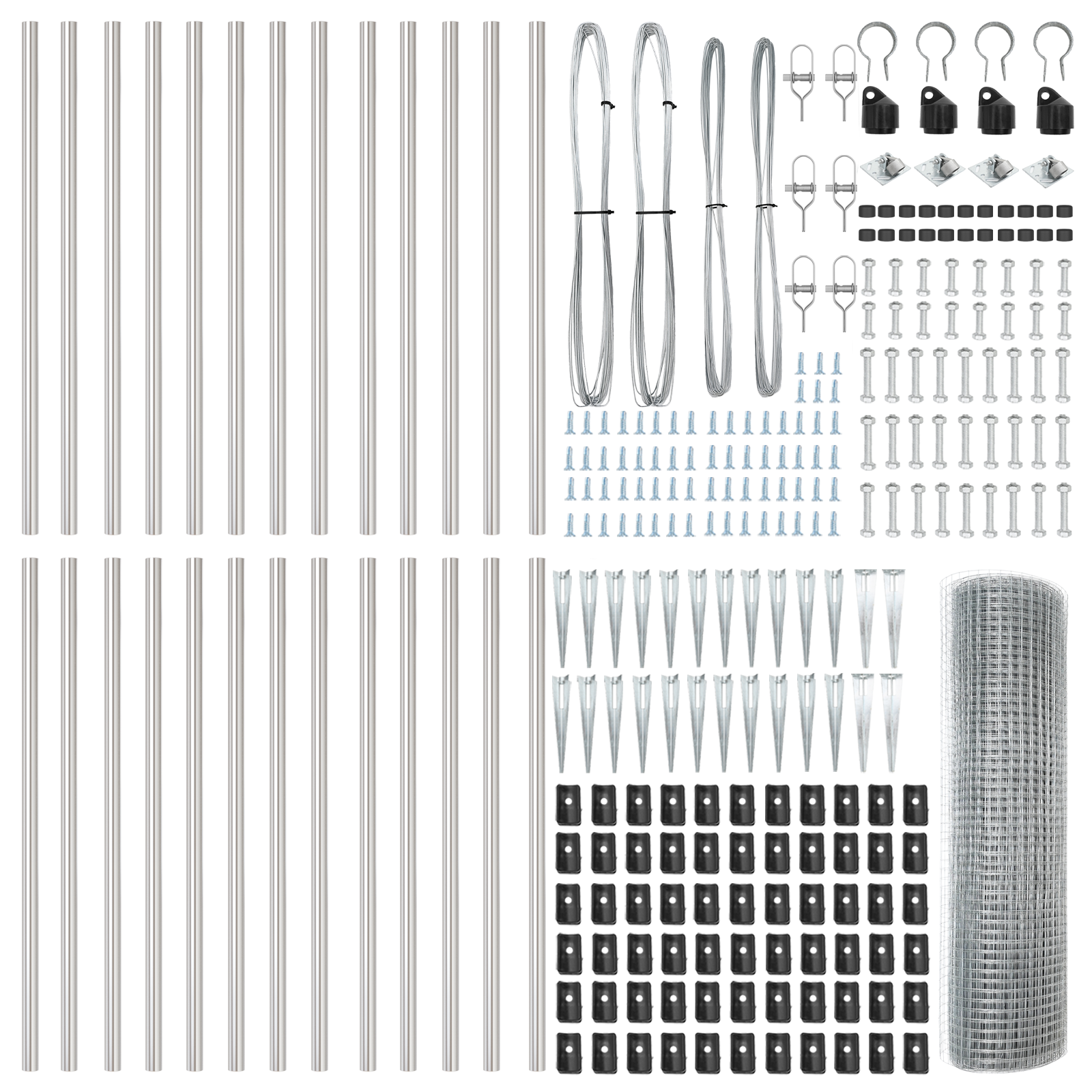 Recinzione in Rete Saldata con 13 Pali Appuntiti 0.8x50 m Acciaio Zincato