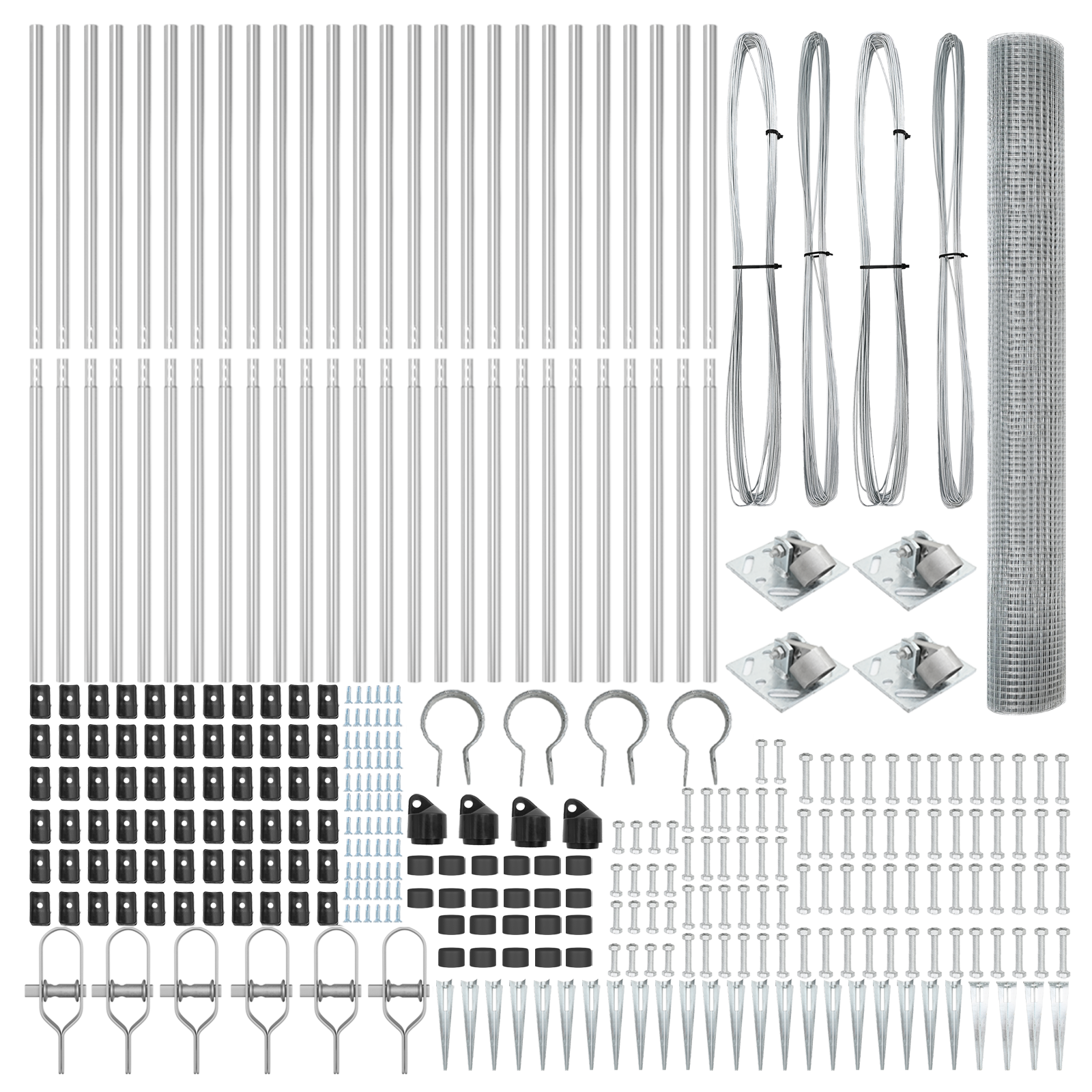 Recinto in Rete Saldato con 13 Posti a Punte 1.2 x 50 m in Acciaio Zincato