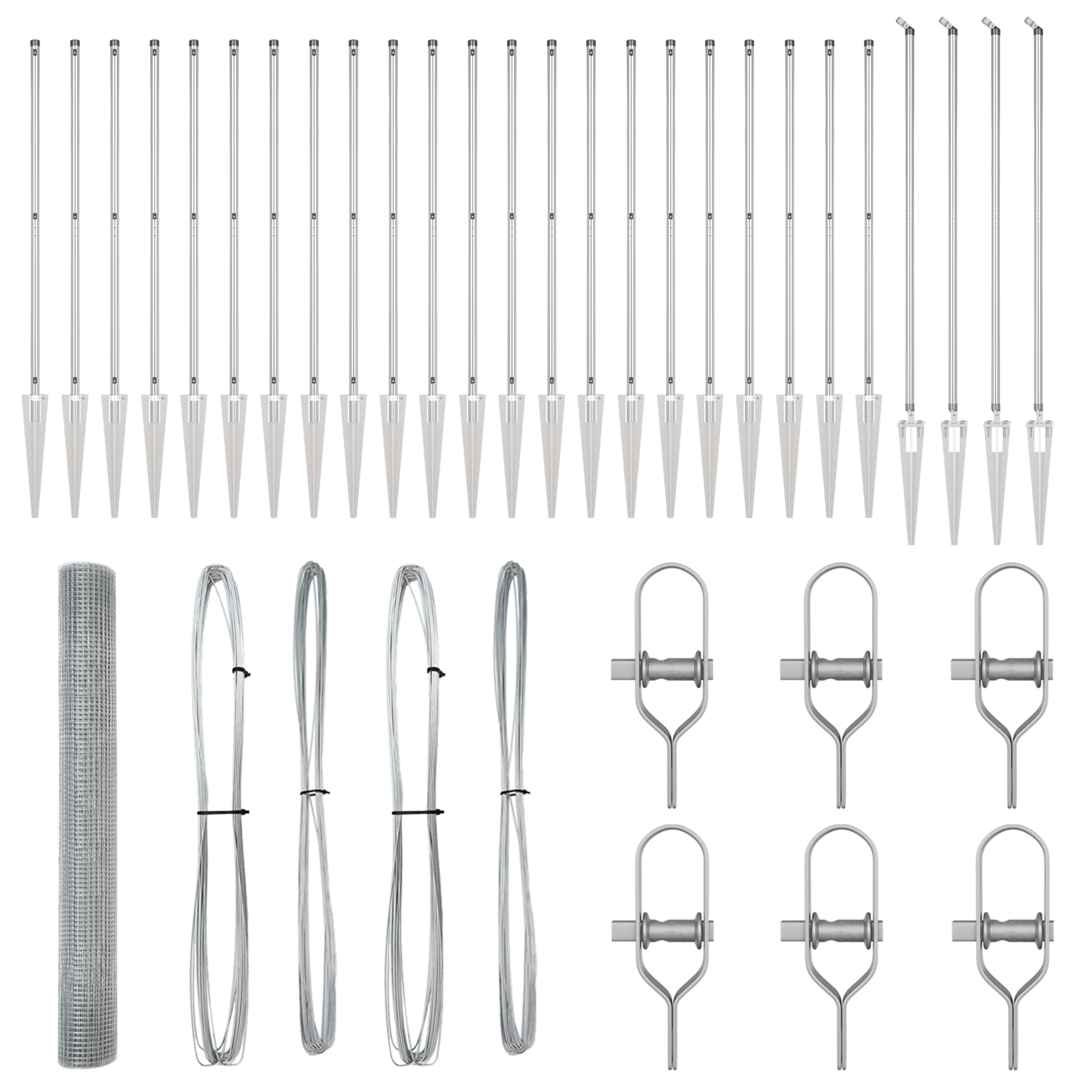 Recinzione in filo saldato con 13 picchetti da 1.4x50 m in acciaio galvanizzato