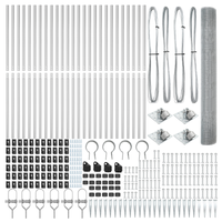 Recinzione in filo saldato con 13 picchetti da 1.4x50 m in acciaio galvanizzato