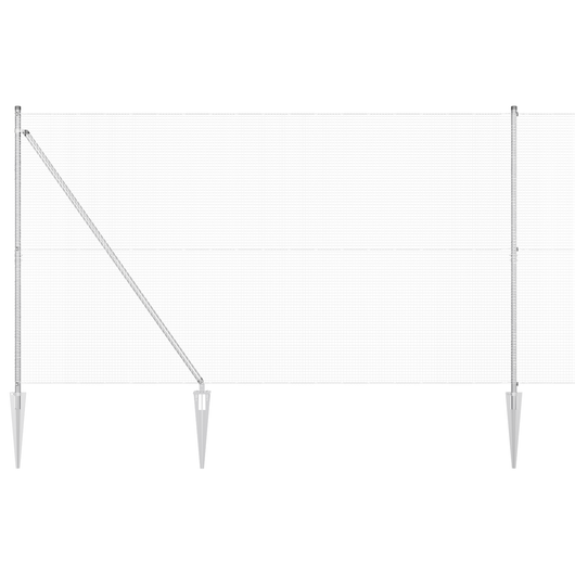 Recinzione in Rete Saldato con 13 Picchetti 1.5x50 m Acciaio Zincato