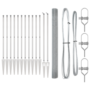 Recinzione Filo Saldato con 13 Pali Punta 1,5x50 m Acciaio Zincato