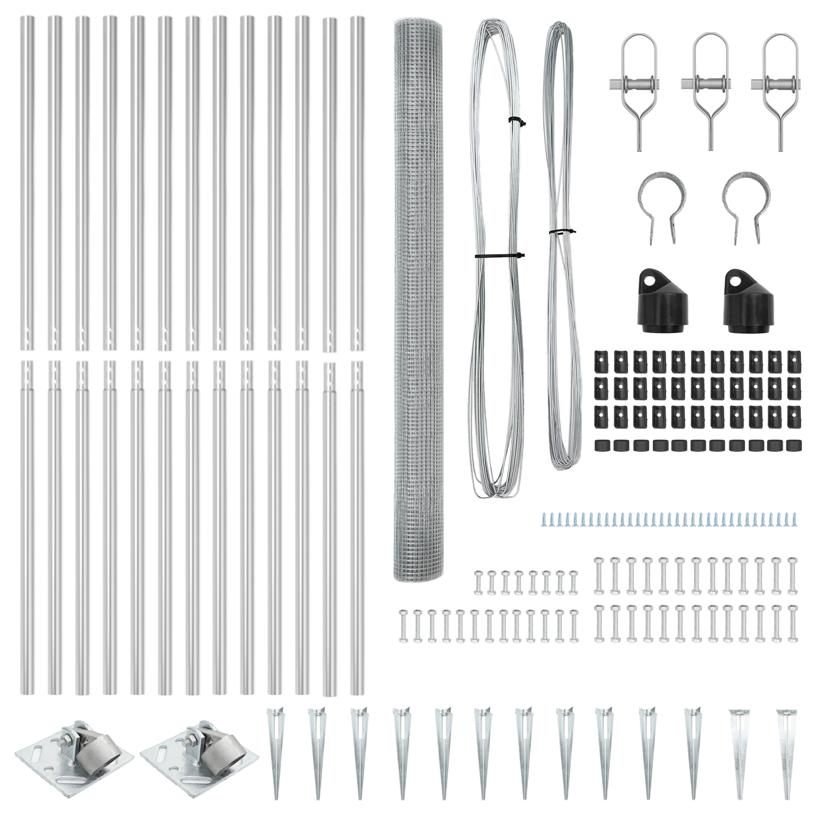 Recinzione Filo Saldato con 13 Pali Punta 1,5x50 m Acciaio Zincato