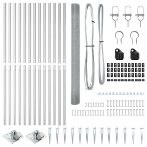 Recinzione Filo Saldato con 13 Pali Punta 1,5x50 m Acciaio Zincato