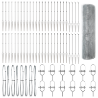 Recinzione in Rete Saldato con 13 Picchetti 0.4x100 m Acciaio Zincato