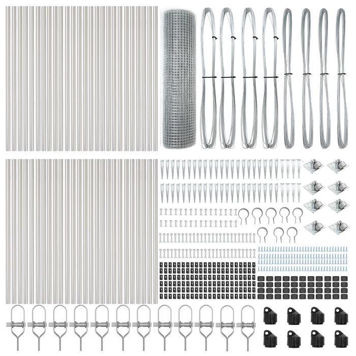 Recinzione in Rete Saldato con 13 Picchetti 0.4x100 m Acciaio Zincato