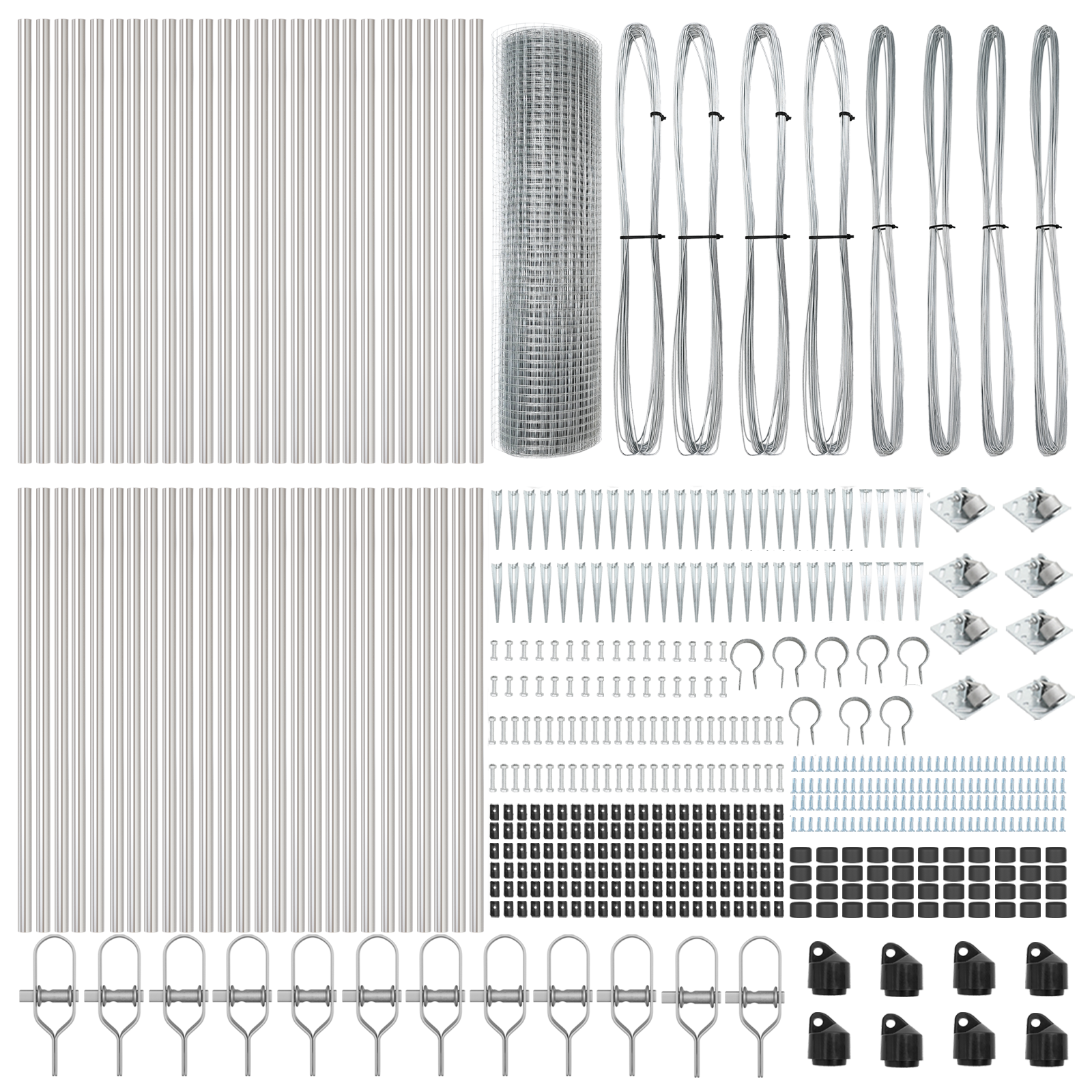Recinzione in rete saldata con 13 picchetti 0.4x100 m Acciaio galvanizzato