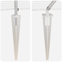 Recinzione in Rete Saldatada con 13 Pali a Picco 0.5x100 m Acciaio Zincato
