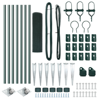 Set di Pali di Recinzione Set di 2 Verde Metallo 10 x 0.5 m