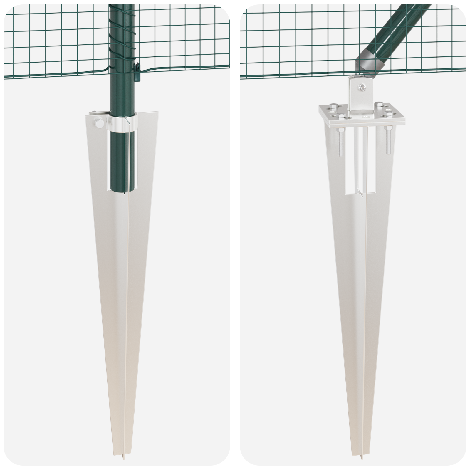 Set di Pali per Recinzione Set di 2 Verde