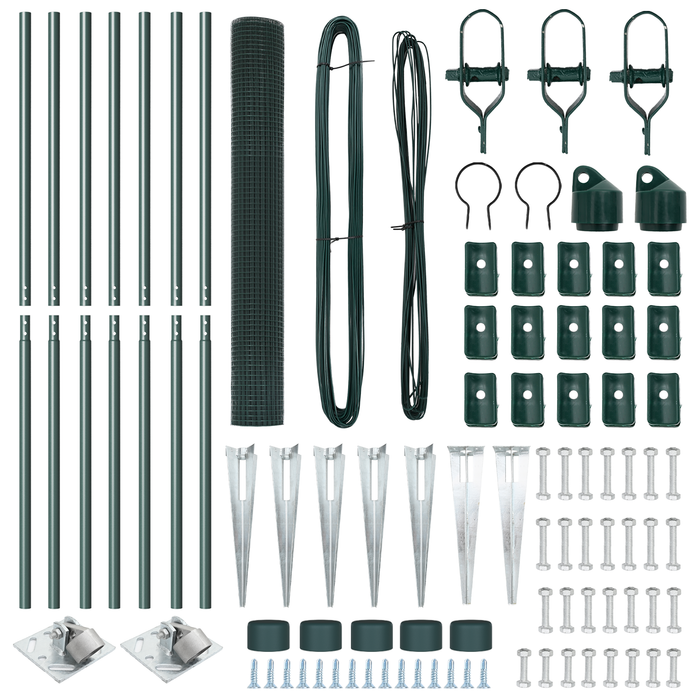 Set di Pali per Recinzione Set di 2 Verde