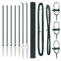 Recinzione in Rete Saldato con 7 Pali a Punta Verde 1.6x10 m Acciaio