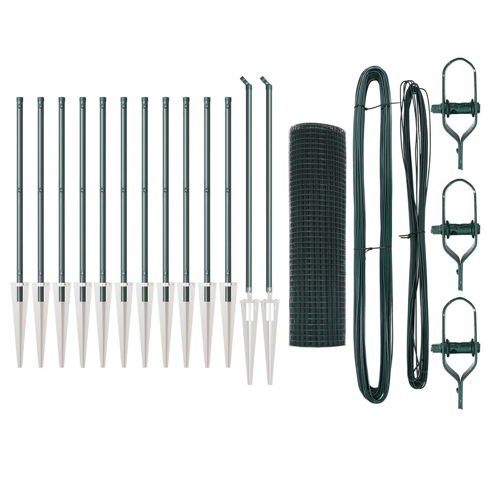 Recinto in Rete Saldata con 13 Picchetti Verde 0.5x25 m Acciaio