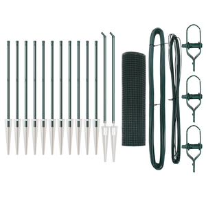 Recinto in Rete Saldata con 13 Picchetti Verde 0.5x25 m Acciaio