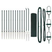 Set di Pali di Recinzione Set di 2 Verde Metallo 25 x 0.5 m