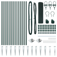 Recinzione in Rete Saldato con 13 Picchetti Verde 0.8x25 m Acciaio