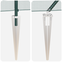 Set di Pali per Recinzione Set di 2 Verde Metallo 25 x 1 m