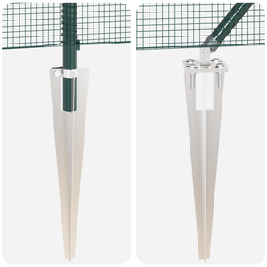 Set di Pali per Recinzione Set di 2 Verde Metallo 25 x 1 m