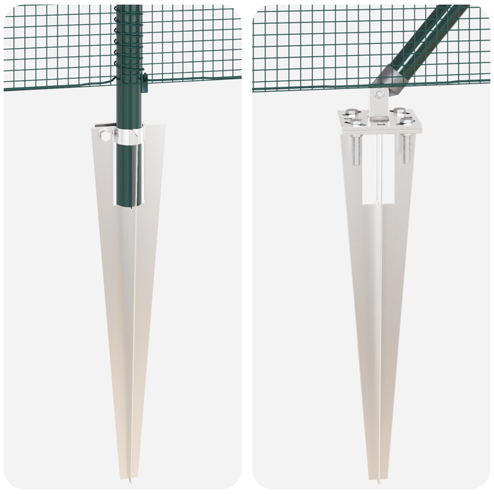 Set di Pali per Recinzione Set di 2 Verde Metallo 25 x 1 m