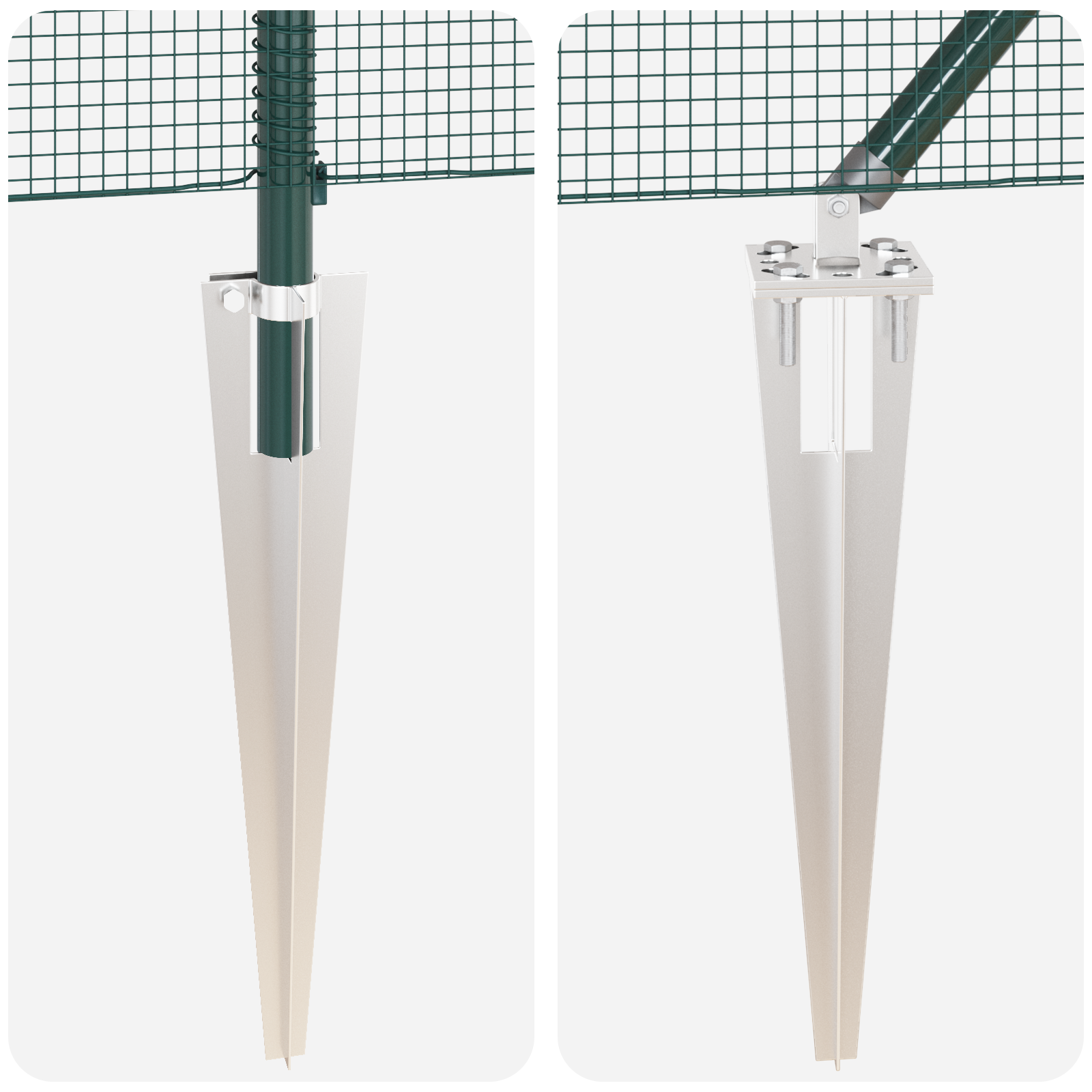 Recinto in Rete Saldato con 13 Pali a Spillo Verde 1.4x25 m Acciaio