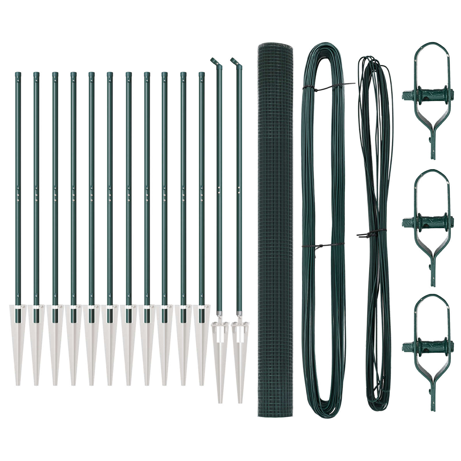 Recinzione in Rete Saldata con 13 Picchetti Verde 1.6x25 m Acciaio