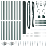 Recinzione in Rete Saldata con 13 Picchetti Verde 1.6x25 m Acciaio