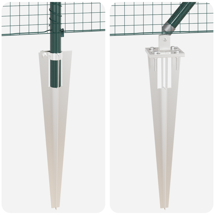 Recinzione in Rete Saldato con 13 Pali a Picchetto Verde 0.4x50 m Acciaio