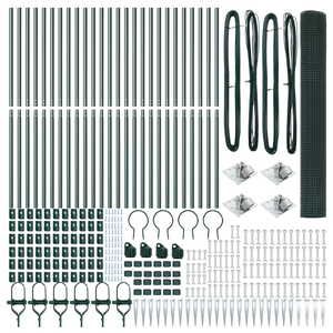 Recinzione in Filo Saldato con 13 Picchetti Verde 1,2x50 m Acciaio