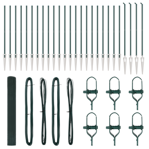 Recinzione in Rete Saldata con 13 Pali a Picco Verde 1.2x50 m Acciaio