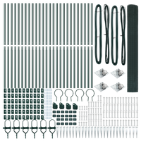 Recinzione in Filo Saldato con 13 pali a picchetto Verde 1.4x50 m Acciaio