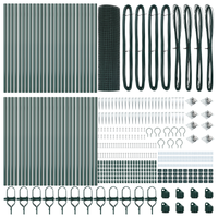 Recinzione in Filo Saldato con 13 Pali a Punta Verde 0.5 x 100 m Acciaio