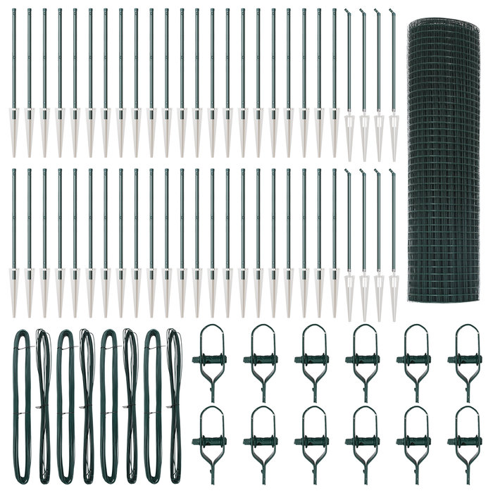Recinzione in Rete Saldatem con 13 Picchetti Verde 0,8x100 m Acciaio